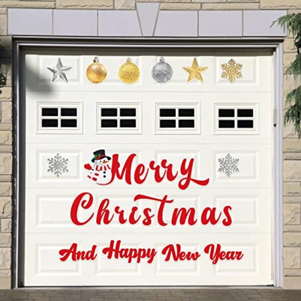 25 peças de adesivos de porta de garagem de feliz natal ímãs de geladeira de Natal resistentes ao clima decoração de natal adesivos magnéticos para carro DIY férias (estilo glitter)