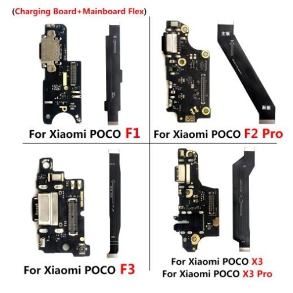 2 KITS Placa De Carga + Flex Sub Placa Mãe Para Redmi Note 12 PRO 5G X5 Pro 5G X4 PRO M4 PRO Poco X3 PRO F1 F2 PRO F3