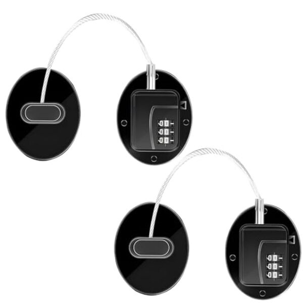 2 peças de fechadura de combinação de geladeira, trava de segurança de gaveta com instalação adesiva, trava com chave para armários e janelas, solução de segurança sem furadeira