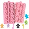 2 peças de moldes de silicone de Natal para chocolate, homem de gengibre e forma de doces, molde de silicone de chocolate 3D, 24 cavidades, moldes de doces para o dia de Natal, tema de inverno, doces