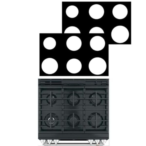 2 peças de protetores de fogão de 76 cm espessura de 0,3 mm para GE modelo C2S900P2MS1 C2S900P4MW2 forro de cobertura de fogão a gás de 6 bocas