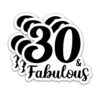 (3 peças) Adesivo 30 & Fabulous – Adesivos engraçados de aniversário de 30 anos à prova d'água decalques de vinil decoração de festa de trigésimo aniversário para laptop, garrafa de água, álbum de