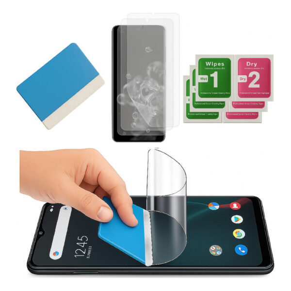 3 Película Fosca Hidrogel + Espátula Para Moto G Fast 6.4