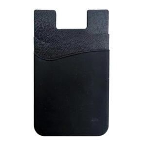 3 suportes de cartão de telefone de silicone, capa de telefone carteira porta-cartão de crédito para telefones iPhone, Samsung, Android, Preto, Porta-cartão