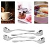 4 colheres de café de aço inoxidável, colheres de mexer em forma de coração para café, chá, sobremesa com alça ergonômica, lavável na lava-louças 14 x 2,8 cm