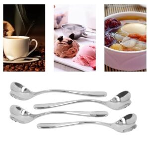 4 colheres de café de aço inoxidável, colheres de mexer em forma de coração para café, chá, sobremesa com alça ergonômica, lavável na lava-louças 14 x 2,8 cm