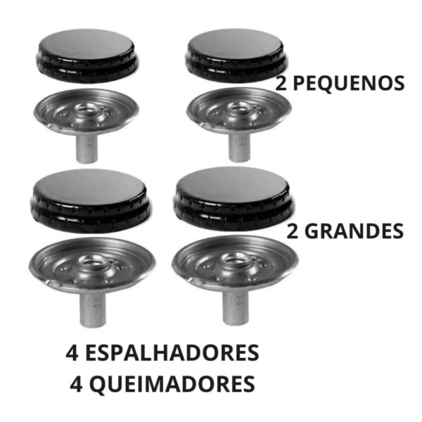 4 ESPALHADOR + 4 QUEIMADOR FOGÃO ESMALTEC ATLAS COLISEUM 4 BOCAS