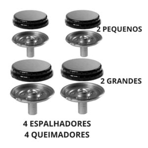 4 ESPALHADOR + 4 QUEIMADOR FOGÃO ESMALTEC ATLAS COLISEUM 4 BOCAS