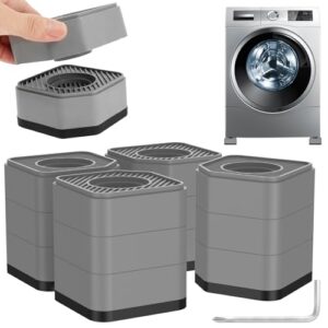 4 peças de almofadas antivibração para máquina de lavar, conjunto de base de pedestal de borracha antiderrapante, almofadas de pé de base de elevação de geladeira estável, amortecedor de máquina de