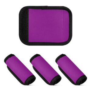 4 peças envoltórios de alça de bagagem, magenta escuro, cor sólida, pura, simples, exclusiva, etiquetas, capa de mala, mala para bolsa, mochila e bagagem