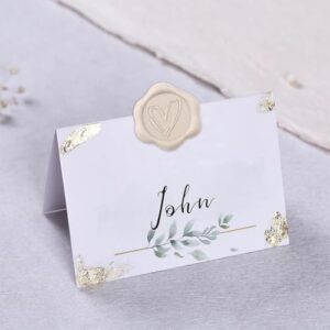 50 peças de adesivos de selo de cera bege amor coração autoadesivo adesivos de selo de envelope ótimos para convite de casamento, presentes de aniversário, cartão de felicitações, decoração de