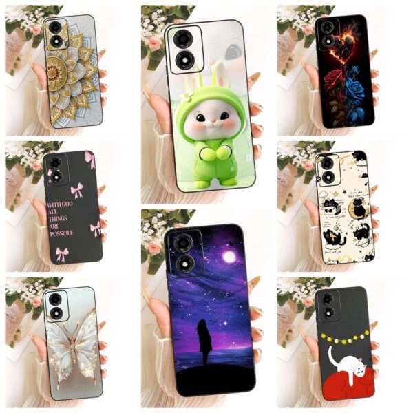 5G Capa Motorola Moto E14 Caso Silicone Bonito Gato Moda Borboleta Engraçado Pintado Invólucro E14