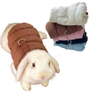 5 peças casaco grosso de coelho casaco de algodão com orelhas flexíveis conjunto de filhotes de gatinho fofo roupas de inverno para animais de estimação pequenos suéter quente ao ar livre aconchegante