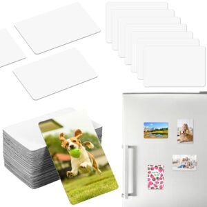 60 adesivos de geladeira de sublimação, 9 x 14 cm, decorações grandes de geladeira em branco, molduras retangulares adsorventes, espaços em branco adsorventes personalizados, ornamentos decorativos de