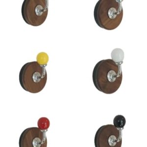 6 ganchos magnéticos retrô, ganchos de bola de madeira de ferro forjado, armazenamento criativo sem perfurações para geladeiras, portas de metal e armários