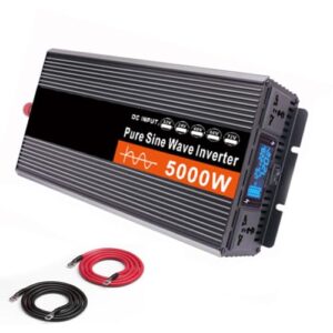 72V to 110V 60HZ,Inversor de Onda Senoidal Pura 72V para 220V 12V 24V 48V 60V 72V DC para 110V 220V AC, Inversor de Energia para Caminhão, Casa, Autocaravana (5000W)