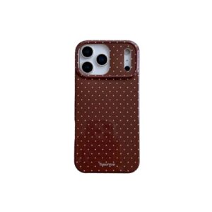 aaknhen Capa para iPhone 17 Pro, linda capa de telefone marrom de bolinhas retrô moderna eshtetic fina macia TPU à prova de choque para mulheres meninas para iPhone 17 Pro 6,3 polegadas (marrom outono