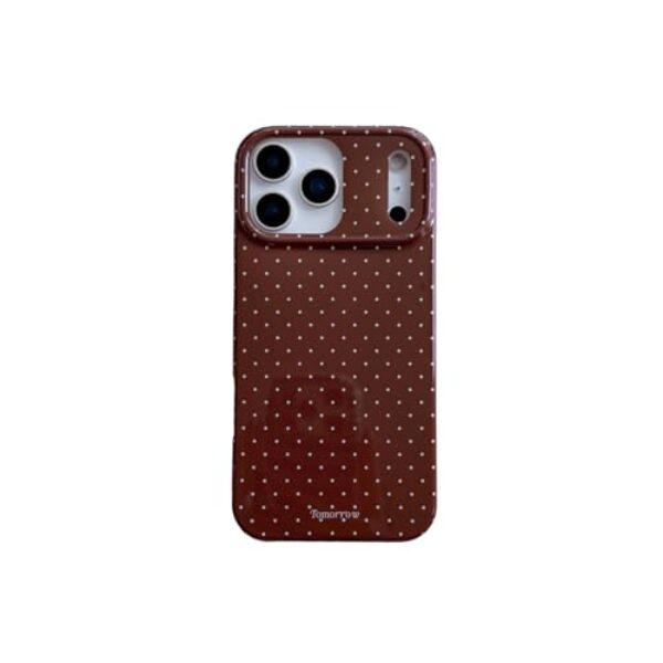 aaknhen Capa para iPhone 17 Pro, linda capa de telefone marrom de bolinhas retrô moderna eshtetic fina macia TPU à prova de choque para mulheres meninas para iPhone 17 Pro 6,3 polegadas (marrom outono