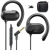 ACANDYA Fones de ouvido com fio de 3,5 mm para iPod, laptop, MP3, smartphones Android, fone de ouvido esportivo de orelha aberta para estudantes, corrida, exercícios, academia, treino, fones de ouvido