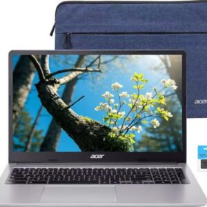 acer Chromebook 315, laptop com tela IPS FHD de 15,6 polegadas (1920 x 1080), Intel Celeron N4500, 4 GB de RAM, 192 GB de armazenamento (64 GB eMMC + 128 GB SD), webcam, Chrome OS, prata brilhante