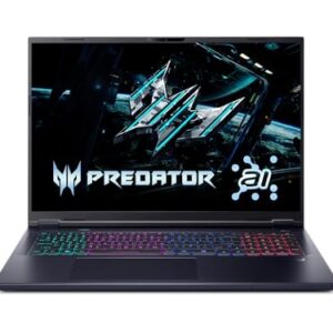 Acer Notebook para jogos Predator Helios Neo 18 AI | Processador Intel Core Ultra 9 275HX | NVIDIA GeForce RTX 5070 Ti | WQXGA 240Hz G-SYNC de 18 polegadas | DDR5 de 16 GB | SSD de 4 geração de 1 TB |