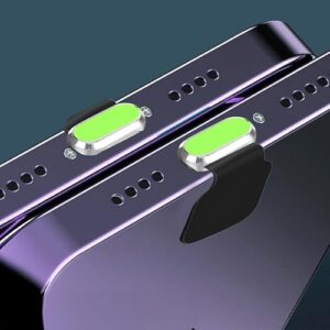 Acessórios de telefone de decoração de plugue de poeira tipo C de metal luminoso para iPhone 16 15 Samsung USB C Plugues de poeira, preto