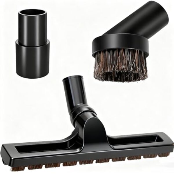 Acessórios de vácuo universais de 32 mm (32 mm) para escova de aspirador de pó de tubarão - Escova giratória de 360° de 30 cm de largura e adaptador de madeira com rodas, escova de piso a vácuo com
