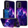 ACWDMKH Capa carteira para celular Galaxy-A71-5G com suporte e suporte para cartão, capa para celular Samsung Galaxy A71 5G de camada dupla híbrida macia TPU rígido PC rígido proteção à prova de