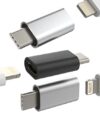Adaptador carregador Lightning fêmea para USB C macho (pacote com 3) para Pixel compatível com Samsung Galaxy Note S22 Z Flip Plus tipo C para iPad Pro 2020 Air4 cabo de carregamento para Apple para