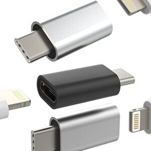 Adaptador carregador Lightning fêmea para USB C macho (pacote com 3) para Pixel compatível com Samsung Galaxy Note S22 Z Flip Plus tipo C para iPad Pro 2020 Air4 cabo de carregamento para Apple para