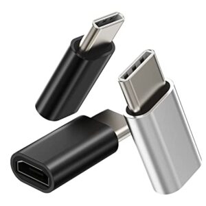 Adaptador carregador micro USB fêmea para USB C macho (pacote com 3) para Pixel 5XL, compatível com Samsung Galaxy Note S22 S21 S10 Ultra Z Flip S9 Plus para iPad Pro Air4 2020, cabo Android para