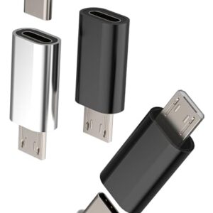 Adaptador de carregador USB C fêmea para micro USB macho (pacote com 3) cabo tipo C conversor de conector de alimentação compatível com Samsung Galaxy S6 S7 edge+ Active Note4 A7 A11 Adaptador de