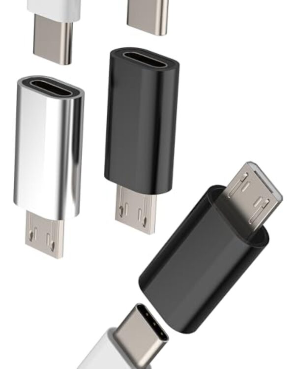 Adaptador de carregador USB C fêmea para micro USB macho (pacote com 3) cabo tipo C conversor de conector de alimentação compatível com Samsung Galaxy S6 S7 edge+ Active Note4 A7 A11 Adaptador de