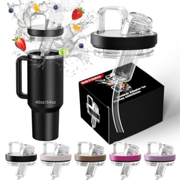 Adaptador de copo compatível com cartuchos Stanley and Flavors | Serve para copos Stanley Quencher H2.0 de 1,18 g e 1,8 g Stanley Quencher H2.0 | Ajuste direto, silicone à prova de vazamento de grau