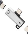 Adaptador de fone de ouvido USB C duplo (pacote com 2) divisor de áudio 2 em 1 para iPhone 16 15 Pro Max compatível com Samsung Galaxy Charger DAC fone de ouvido para iPad tipo C Dongle cabo de