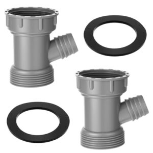 Adaptador de tubo de drenagem de pia de cozinha, conector de filtro em forma de Y de 3,5 cm, adaptador de dreno de lava-louças com entrada de lava-louças, encaixe de rosca fêmea macho (cinza)