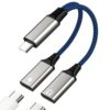 Adaptador divisor USB C para fone de ouvido para iPhone 17 16 15 Pro Max (2 em 1) conversor de carregamento de áudio tipo C duplo DAC cabo auxiliar carregador porta fêmea para Apple para iPad Galaxy