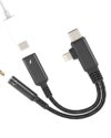 Adaptador USB C Lightning para áudio de 3,5 mm para Apple para iPhone 17 16 15 14 13 Pro Max (2 em 1) tipo C carregador divisor de fone de ouvido cabo conector auxiliar porta dongle compatível com