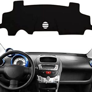 Adequado para Citroen C1 2005-2014 Interior Dash Covers Proteção UV Antiderrapante Painel Capa, LHD Branco Thread