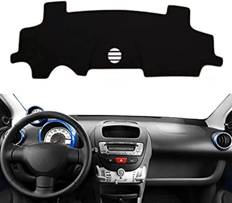 Adequado para Citroen C1 2005-2014 Interior Dash Covers Proteção UV Antiderrapante Painel Capa, LHD Branco Thread