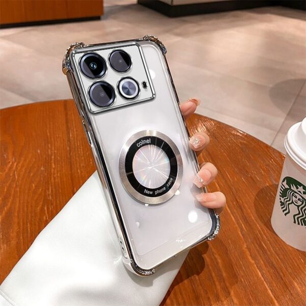 Adequado Para Motorola Moto G06 G56 G86 G66J G66Y 4G 5G Galvanoplastia Quatro Cantos Anti Queda Adesivo De Sucção Magnét