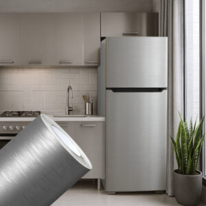 Adesivo Aço Inox Escovado Revestimento Geladeira Fogão Micro-ondas Frigobar