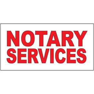 Adesivo decalque vermelho notary Services placa de loja de varejo 24 x 61 centímetros