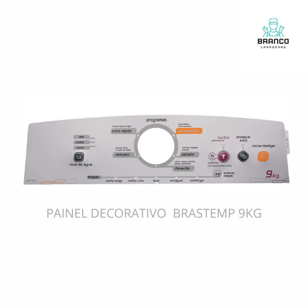 Adesivo Decorativo Lavadora Brastemp Ative BWL09 - 9kg - Alado - para maquinas de lavar roupas