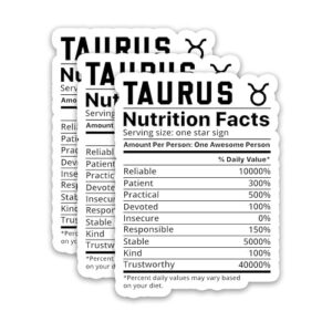 Adesivo de touro (3 peças) – Adesivos de signo do zodíaco da astrologia, decalques de vinil à prova d'água para garrafas de água, laptops, copos, álbuns, 7,6 x 5,6 cm