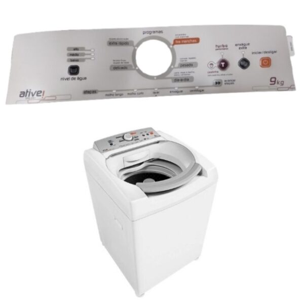 Adesivo Painel Decorativo Para Lavadora de Roupas Brastemp Ative 9KG BWL09B BWB09A