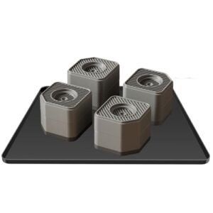 AILAHLOE Mini tapete de geladeira com 4 pés ajustáveis 60 x 60 cm, bandeja de gotejamento antiderrapante, borda elevada, protetor de piso de silicone para geladeiras, freezers, unidades AC (cinza)