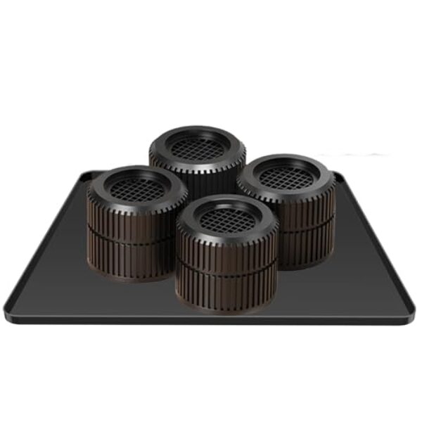 AILAHLOE Mini tapete de geladeira com 4 pés ajustáveis (6,3 cm de altura) - bandeja de silicone com borda elevada de 6,5 x 23,6 polegadas, protetor de piso antiderrapante para geladeiras, freezers