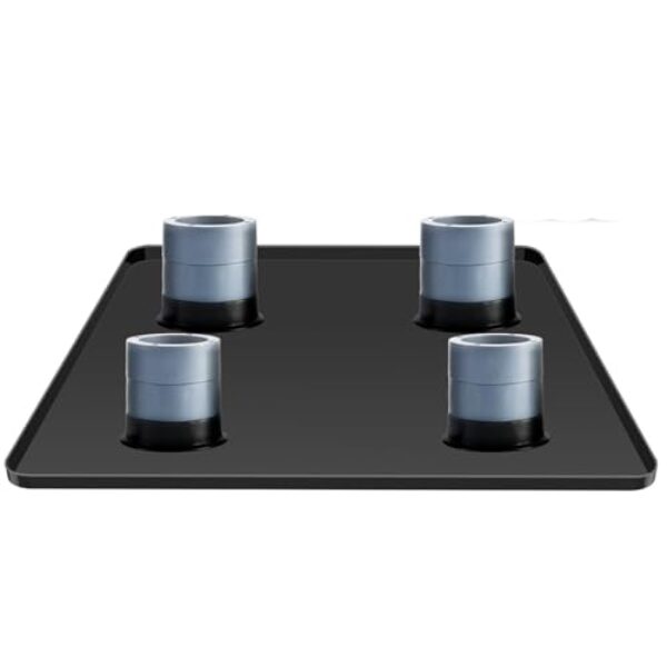 AILAHLOE Tapete de silicone de 60 x 60 cm com 4 raisers de base resistente para minigeladeira, ar-condicionado, geladeira, congelador profundo, lavadora, secadora, bandeja de gotejamento, almofadas