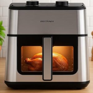Air Fryer Grande 8 Litros Forno Antiaderente 127v Fritadeira Eletrica Philco Redstone BAF80A Com Visor